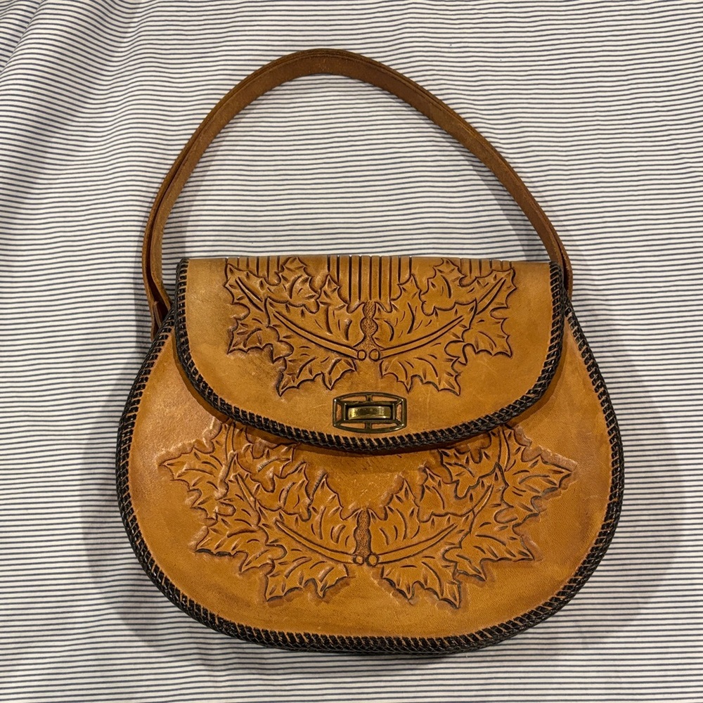 Vintage Tan Real Leather Purse